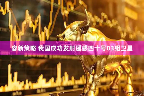 容新策略 我国成功发射遥感四十号03组卫星